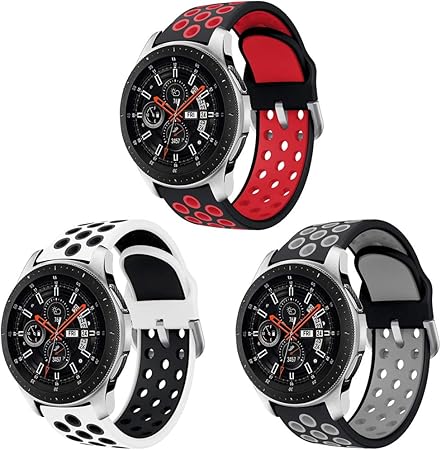 Sycreek 22mm Correa de Reloj Compatible para Samsung Gear S3 Correa de Silicona Doble Color Pulsera de Repuesto para Galaxy Watch 46mm/Gear S3 ...