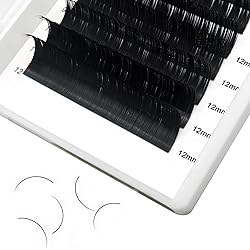 QUEWEL Eyelash Extension Supplies 0.03 D Curl 12mm