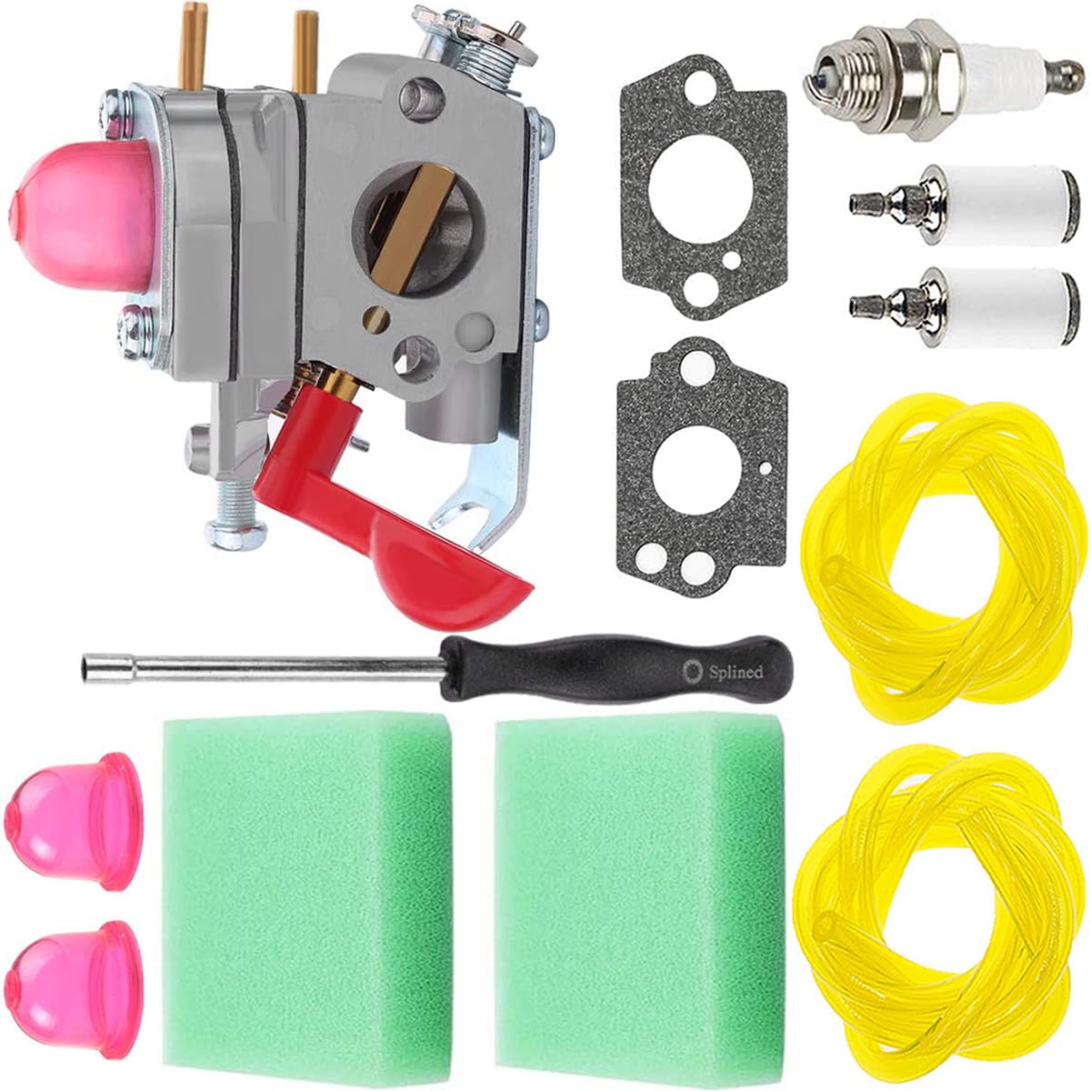 ZAMDOE 530071811 Carburetor Replacement for Poulan Pro PP025 PP125 P4500 P4500F PP258TP PP25E 25cc Trimmer, for Craftsman 358791010, Replace for ZAMA # C1U-W19