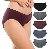 Altheanray Womens Underwear Cotton Seamless Soft Hipster Panties Ladies Mid Rise Bikini