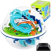 Maze Ball, 3D Interactive Maze Sphere Game (19.8cm,7.8&rsquo;&rsquo;) with 158 Obstacles Labyrinth Puzzle Ball Kids Education Toys Magical Brain Teasers Boy Gifts