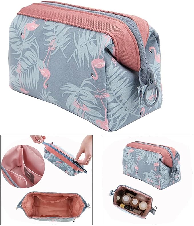OFKPO Impermeable Maquillaje Bolsa/Viaje Lindo Cosmético Bolsa de Almacenamiento/de Artículos de Tocador Mujeres y Niña, Rosa (Flamingo)