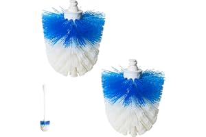 RIMAY Toilet Brush Refills for OXO Toilet Brush Only, 2 Pack Toilet Brush Replacement Head, Blue & White, Nylon & Plastic Material Bristles