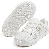 Felix & Flora Toddler/Little Kid Girls Running Shoes Sports Sneakers Princess Casual Glitter Shoes.