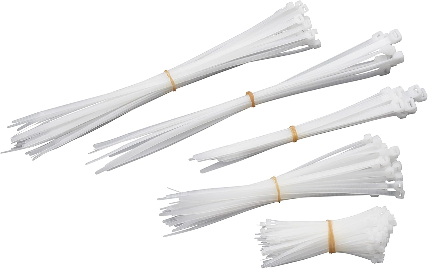 Meister 1746650 Cable Tie Assortment 250 Pieces, White, Various Sizes, 100/200 / 300 mm, Sturdy Nylon