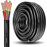XRDS -RF Premium 14 Gauge 7-Way Conductor Wire - 50 Feet, Weatherproof and Flexible Trailer Cable for RVs, Campers, Trailers,