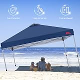 MasterCanopy Durable Ez Pop-up Gazebo 2.5x2.5M Navy Blue with Sidewall view 2