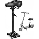KALLAK Electric Scooter Seat Attachment, Fits 5"&ndash;7" Wide Scooter Decks with Downturned or Protruding Side Edges, Adjustable Height, Foldable Padded Seat, Black
