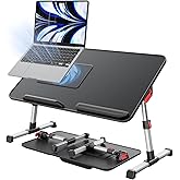Laptop Desk for Bed with Cooling Fan, SAIJI Height & Angle Adjustable Laptop Stand for Bed, Lap Desk Tray Table, Lightweight Foldable Portable Computer Table for Couch Sofa Chair Floor Desk (Black)