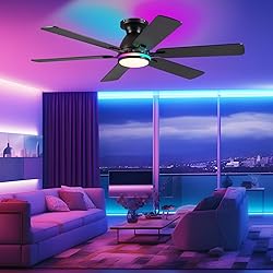 Ceiling Fans with Lights- 52" RGB Low Profile
