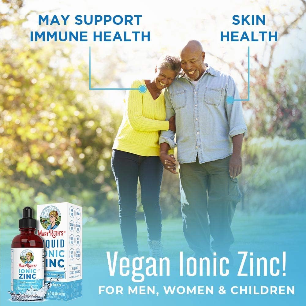 Vegan Liquid Zinc Sulfate by MaryRuth's 4oz | Organic Glycerin + Ionic Zinc Supplement Provides Immune Support | Pure Zinc | 4 Ounces: Health & Personal Care