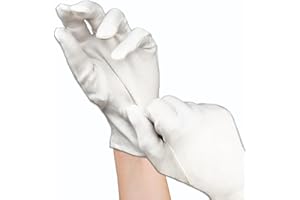 6 Pairs (12 Gloves) - Gloves Legend White 100% Cotton Moisturizing Gloves for Dry Hand, Eczema - Sleeping Nighttime Cotton Cloth Moisturizing Gloves - Size Medium