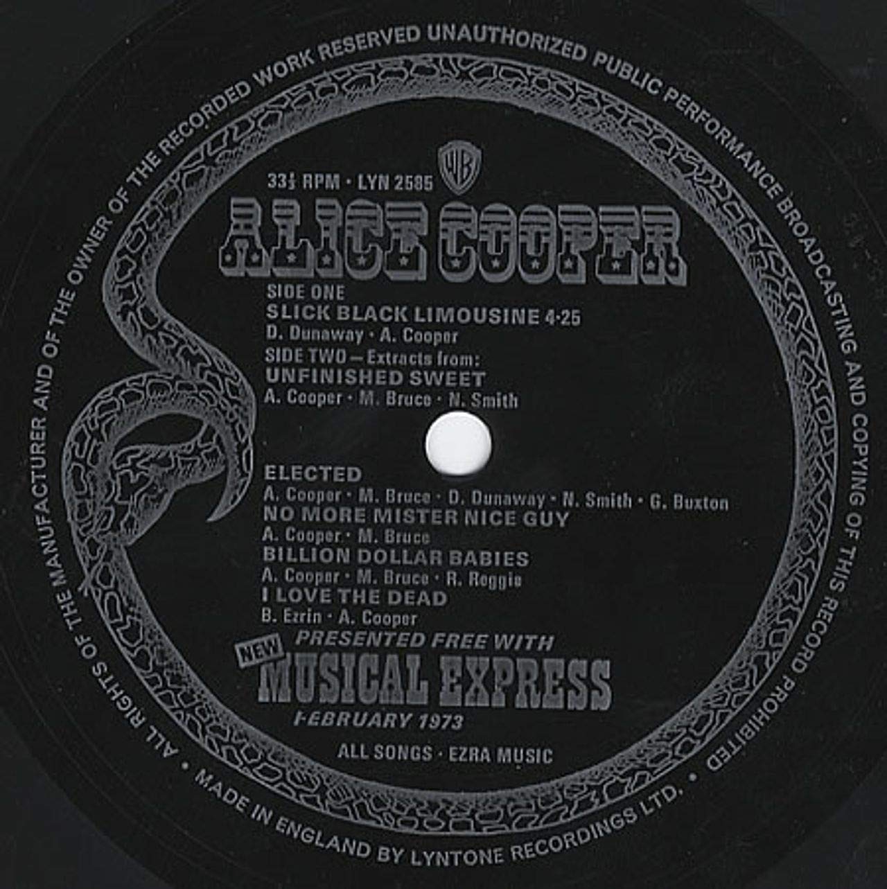 Alice Cooper Slick Black Limousine Lyrics Alice Cooper - Slick Black Limousine - N.M.E. Flexi - Amazon.com Music