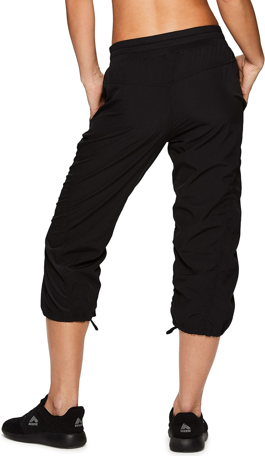 RBX Active Women's Fashion Lightweight Stretch Woven Body Skimming Drawstring Capri Pant at  Women’s Clothing store