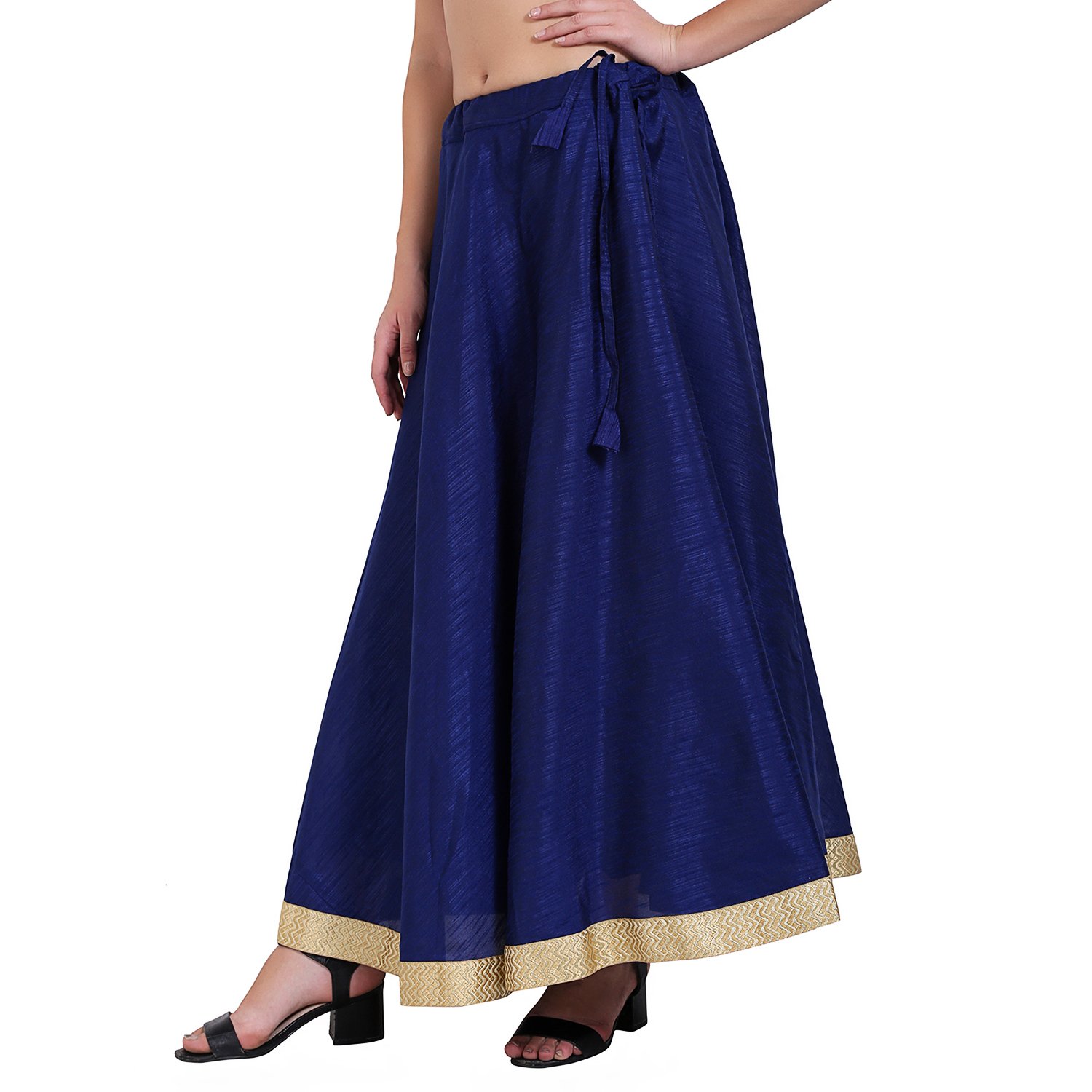 papsara blue women bhagalpuri silk skirt