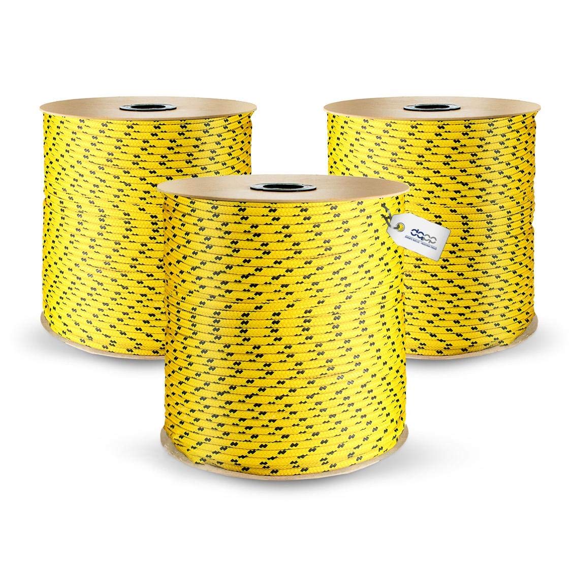 DQ-PP | Polypropylene rope | Diameter: 10 millimetres | Length: 10 metres | Colour: Yellow | plastic cord | braided textile line | clothesline | marine
