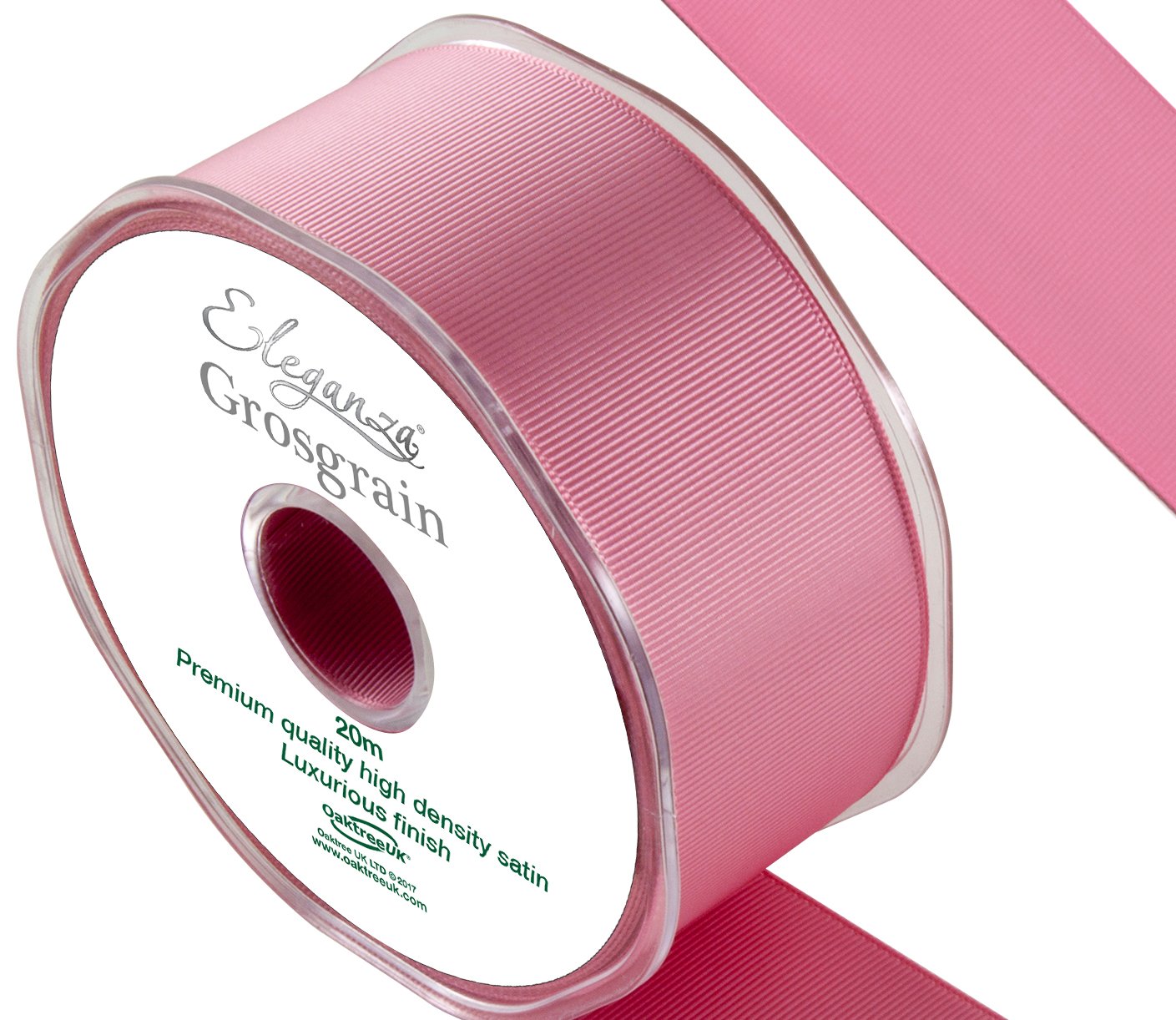 ELEGANZA Premium Quality Grosgrain Ribbon, Satin, Classic Pink, 11 x 11 x 4 cm