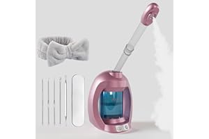 DRESS VOUS Facial Steamer-Portable Facial Steamer for Face, Nano Ionic Face Steamer for Facial Deep Cleaning, Vaporizador Facial Steamer for Esthetician, Prosfessional Facial Steamer for Home Facial Spa. (Pink)