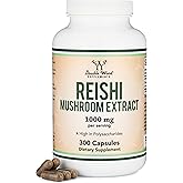 Reishi Mushroom Capsules (4:1 Ganoderma Extract, 1,000mg Red Reishi Powder Servings) 300 Count, 5 Month Supply, Potent Mushroom Supplement for Immune System Support and Defense by Double Wood