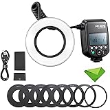 GODOX MF-R76 Macro LED Ring Flash Speedlite 76Ws 660 Full-Power Flashes Dual-Flash Tubes Power Adjustment 1/128 to 1/1 10 Lev