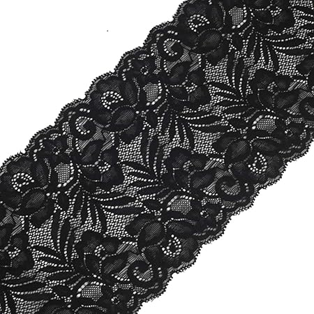 Yalulu 5 Yards Elastizität Spitzenbordüre Band DIY Handwerk Farbband mit Spitzen für Handwerk Dessous Hochzeitskleid Hochzeit