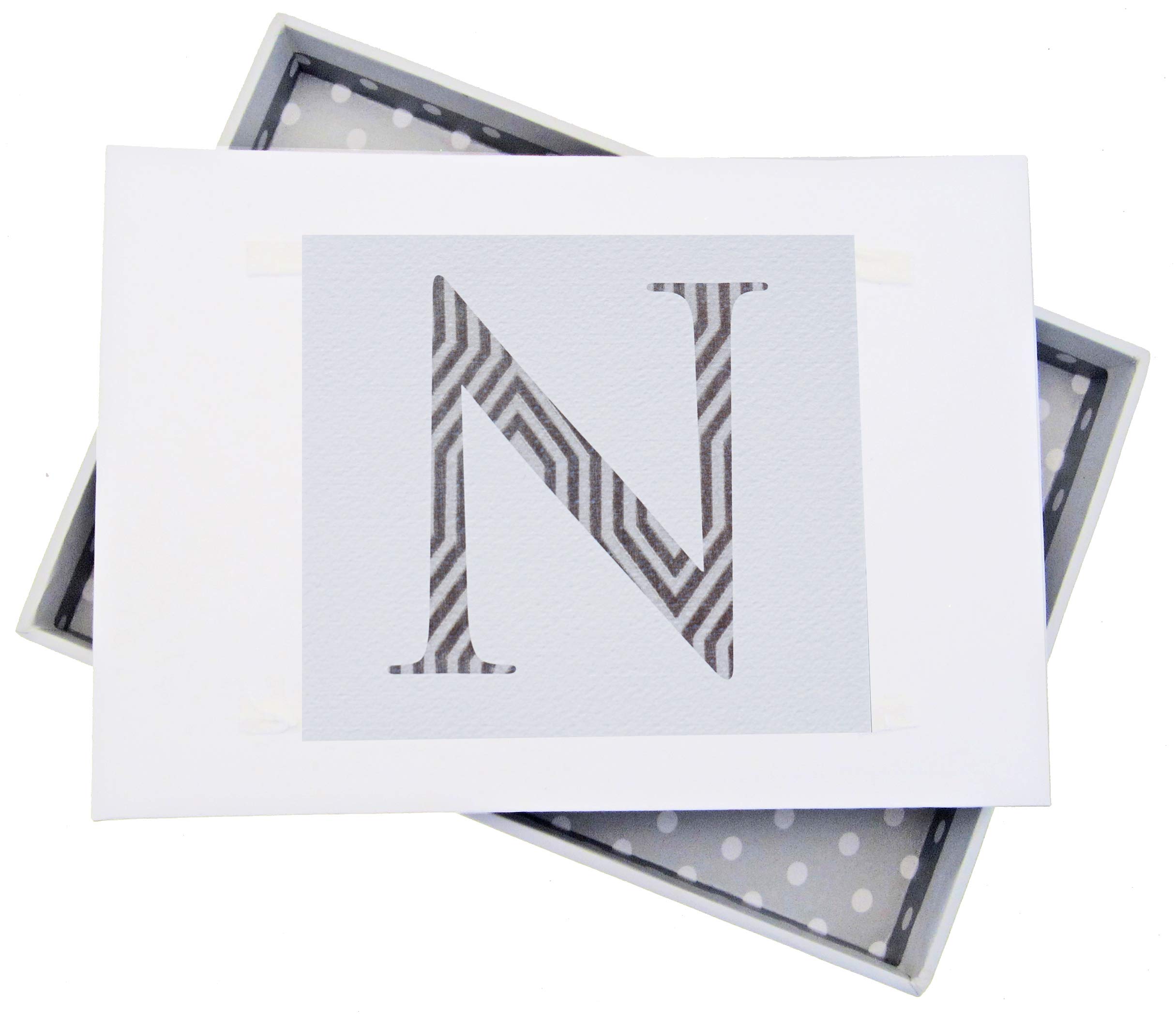 White Cotton Cards Alphabetics, Mini Photo Album, Initial N, White Board, Multi-Colour, 12.5 x 17.5 x 2.5 cm