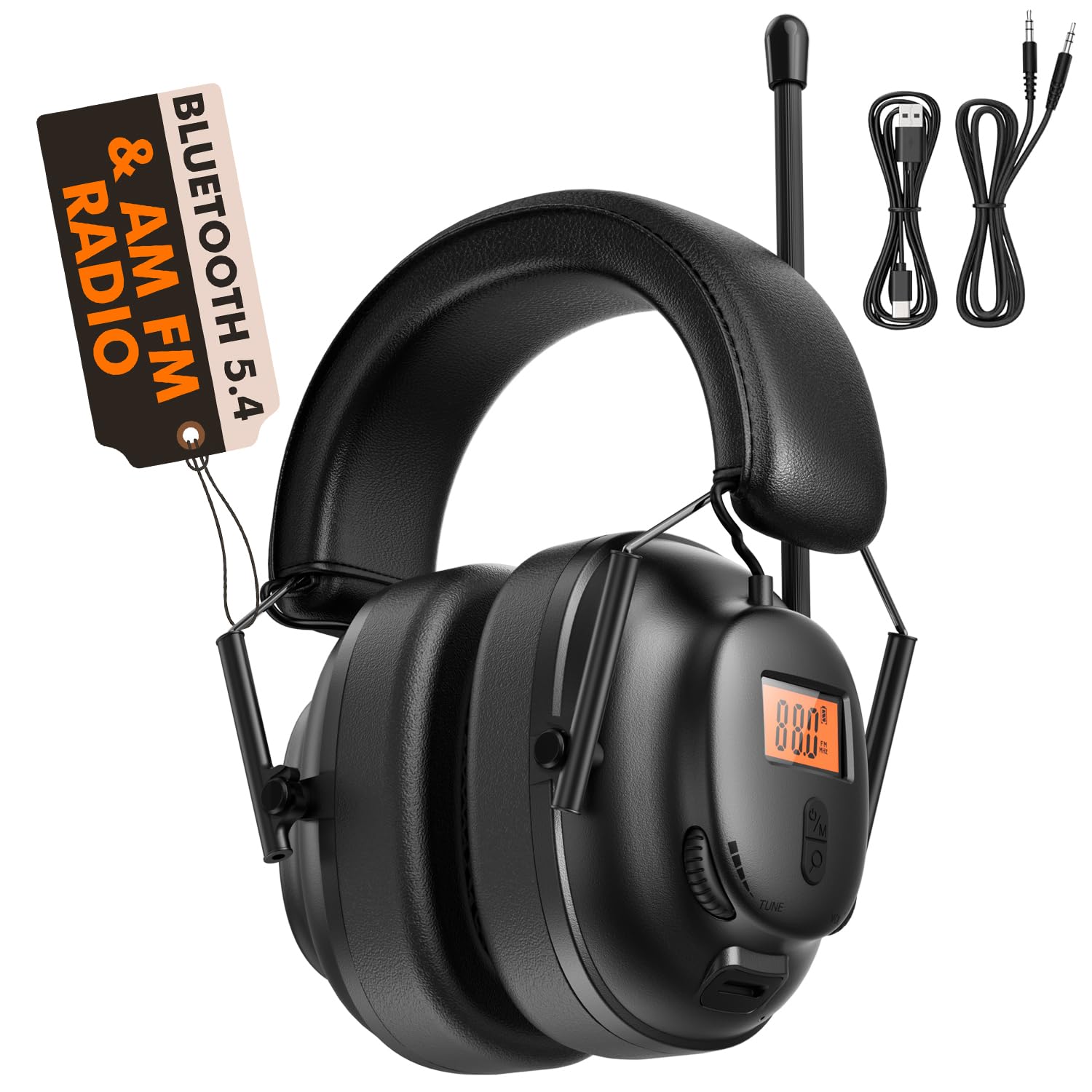 Photo 1 of Bluetooth 5.4 Safety Earmuffs AM FM Radio Headphones Rechargeable, 30dB Hearing Protection Noise Reduction with 50H Playtime, Ear Protector for Construction, Lawn Mowing, Workshops, Snowblowing