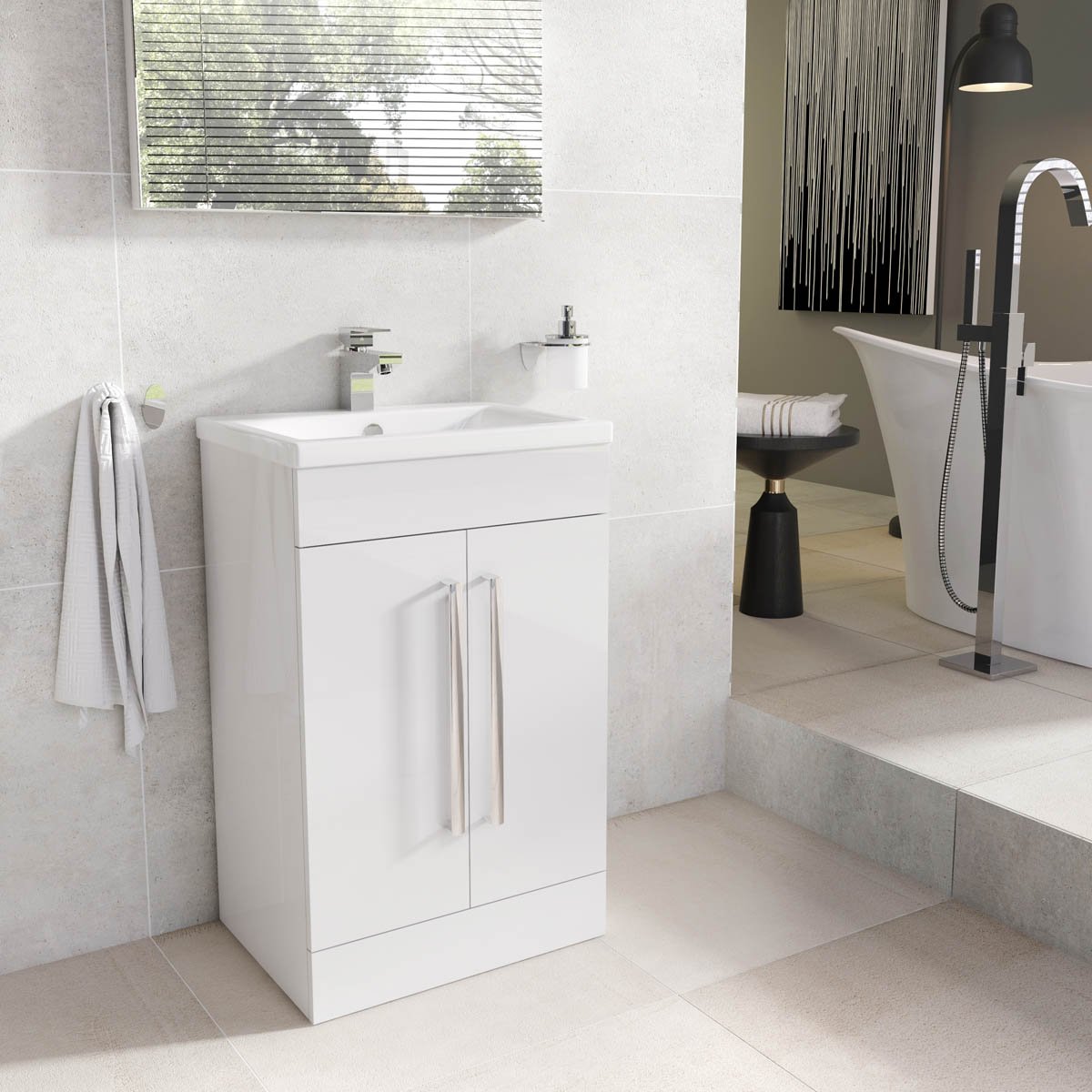 Buy The Bath People White Newton Vanity Unit Bathroom Storage