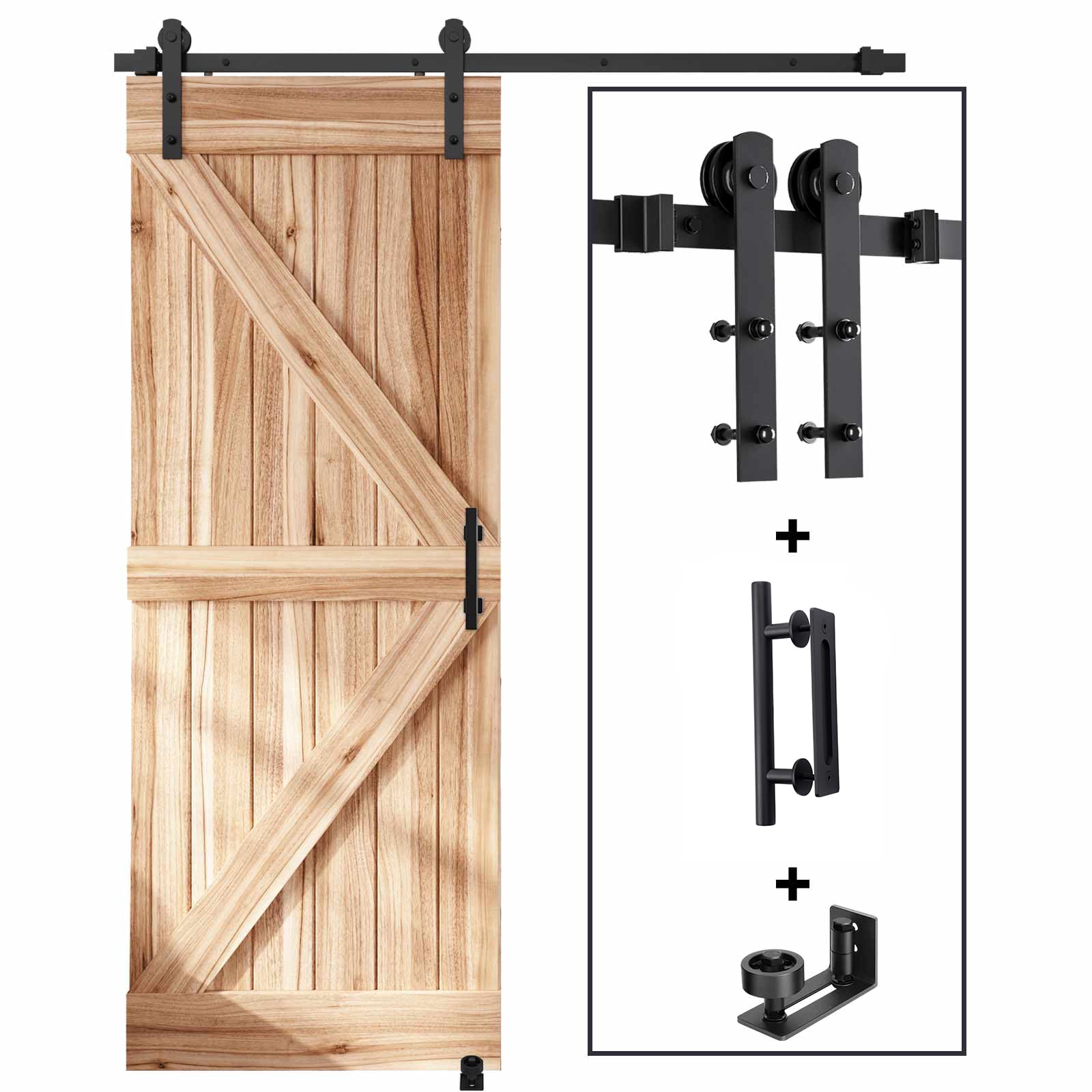 Photo 1 of EaseLife 5.3 FT Sliding Barn Door Track and Handle Hardware Kit,Straight Pulley,Slide Smoothly Quietly,Easy Install (5.3FT Track Kit for 30~32" Wide Single Door)