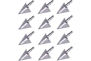 JIANZD Archery Broadheads 100/125 Grain Fixed Blades Stainless Steel Hunting Broadheads for Crossbow Recurve Bow and Compound Bow 6/12 PK
