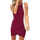 BTFBM Women Summer Dresses 2026 Sleeveless Tank Ruched Bodycon Sundresses for Women Party Beach Mini Casual Spring Dress