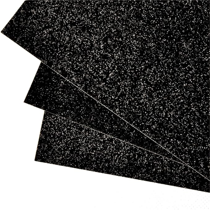 DBC Retail Multipurpose Black Glitter Foam Sheets/Eva Sheets/Glitter