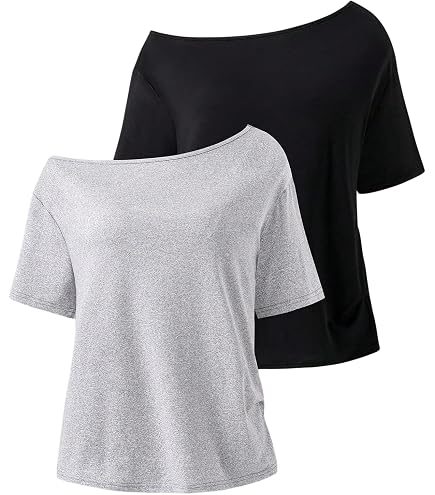 Women's Oversized Jersey Off Shoulder Shirt Crewneck Number