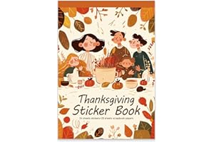 Bomichi Thanksgiving Sticker Book, 44 Sheets 274 Pcs Journaling Scrapbooking Stickers for Journaling Scrapbooking Bullet Journals Planners Letter Card Making Collage Art Crafts Water Bottle