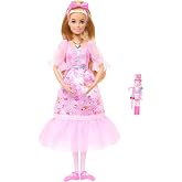 Barbie in the Nutcracker Clara Ballerina Doll | Wearing a Pink Satin Dress with Puffed Sleeves, Articulated Ankles, and Toy Nutcracker​​