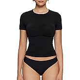 OEAK Womens T-Shirts Short Sleeve Shirts Crew Neck Basic Tees Soft Smoothing Seamless Tshirts Slim Fit Going Out Trendy Tops