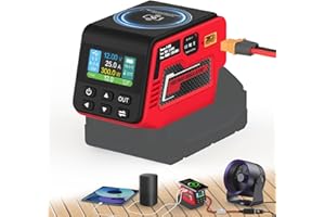 Hisecren 300W Adjustable Voltage Regulator Compatible with Milwaukee 18V Battery, Adjustable 2-30V DC Output, 18W Type-A & PD3.0 100W Type-C Fast Charging, 15W Magnetic Wireless Charger