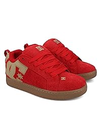 DC Men's Court Graffik SE Skate Sneaker, RED, 7