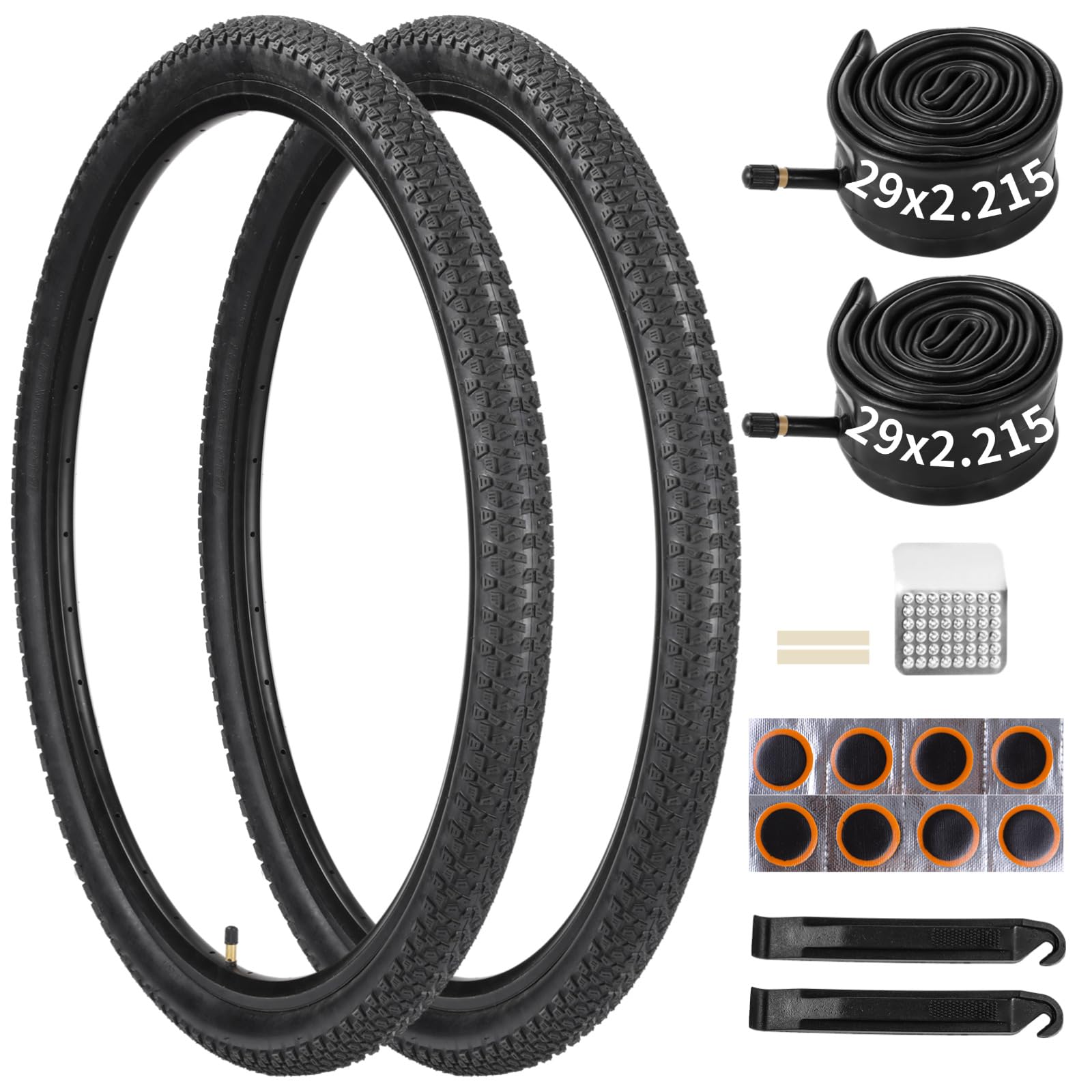 Photo 1 of yeesport 20/24/26/27.5/29x2.125" Bike Tires Tubes Set, 2 Pack Mountain Bike Tires 20/24/26/27.5/29 inch Bicycle Tires Schrader Valve Tire Levers for BMX, Kids Bike (2 Pack 29x2.125" Tires & Tubes)