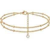 Dainty Simple Gold Bracelets for Women Chain Bracelet | 14K Gold / Silver Plated Bracelet, Adjustable Satellite &amp; Coin Link Chain, Non Tarnish Jewelry, Gift for Daily Wear