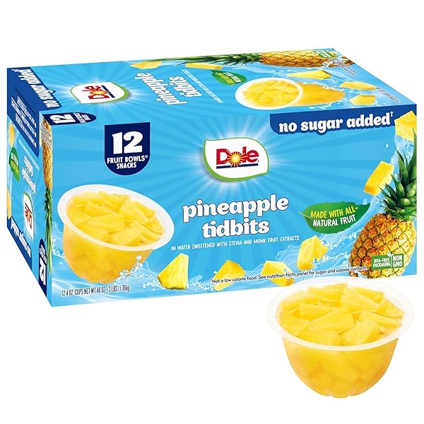 DOLE PINEAPPLE TIDBITS WITH NO SUGAR ADDED –...