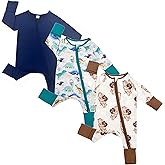 Bow Dream Bamboo Rayon Baby Boy Romper Footed Long Sleeve Footies Newborn Girl Clothes Footless with Zipper and Mitten Cuffs