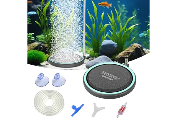 boxtech Aquarium Air Stone 2.0 Inch Nano Oxygen Diffuser Disc | Ultra-Fine Bubbles, Super Quiet Aeration, For Small Fish Tank