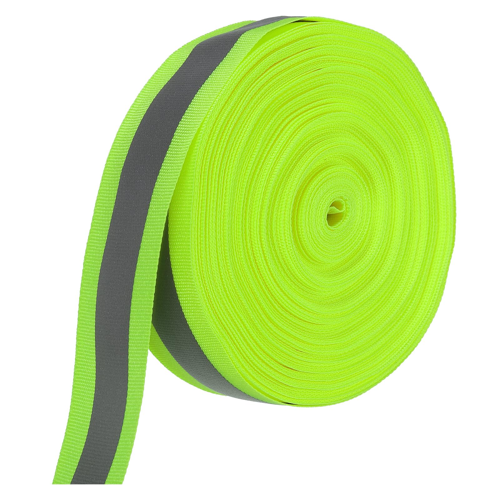 PATIKIL Reflective Tape Strip, 30mm x 22Yards High Visibility Reflective Tape Sew-on DIY Warning Safety Fabric Webbing for Clothing Raincoats, Fluorescent Green