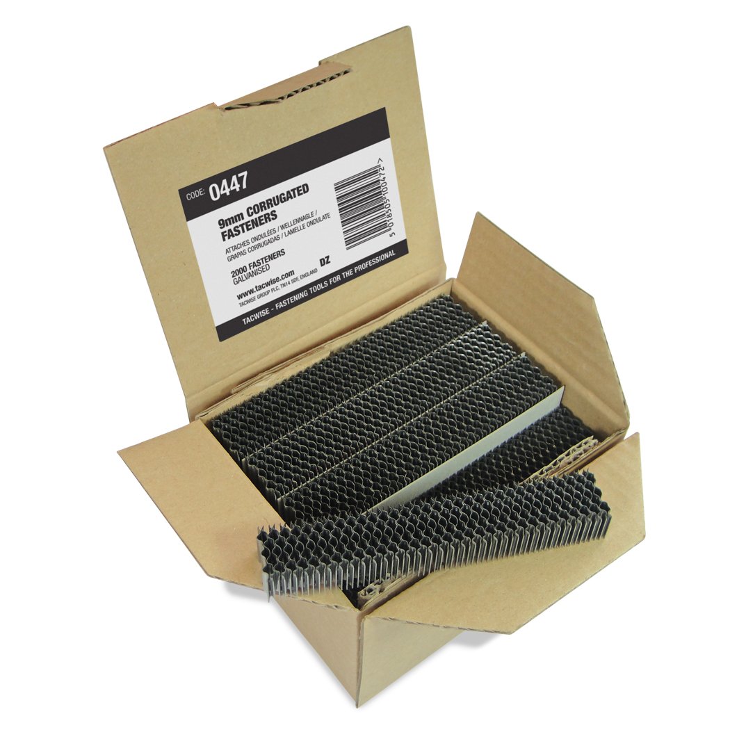 Tacwise 0447 9 mm Galvanised Corrugated Joint Fasteners, Pack of 2,000