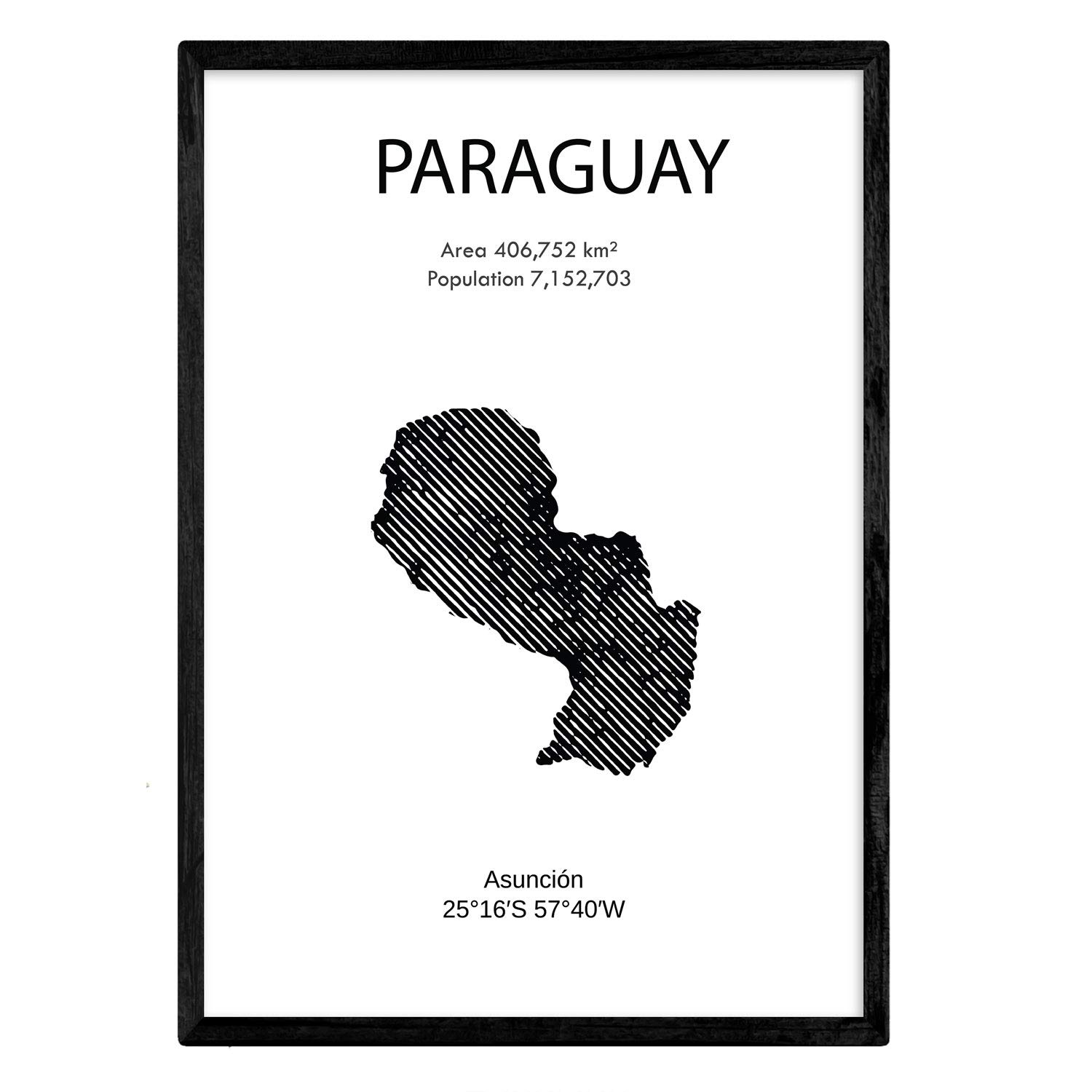 Nacnic Poster of Paraguay. Sheets of countries and continents. A3 size โ image 1