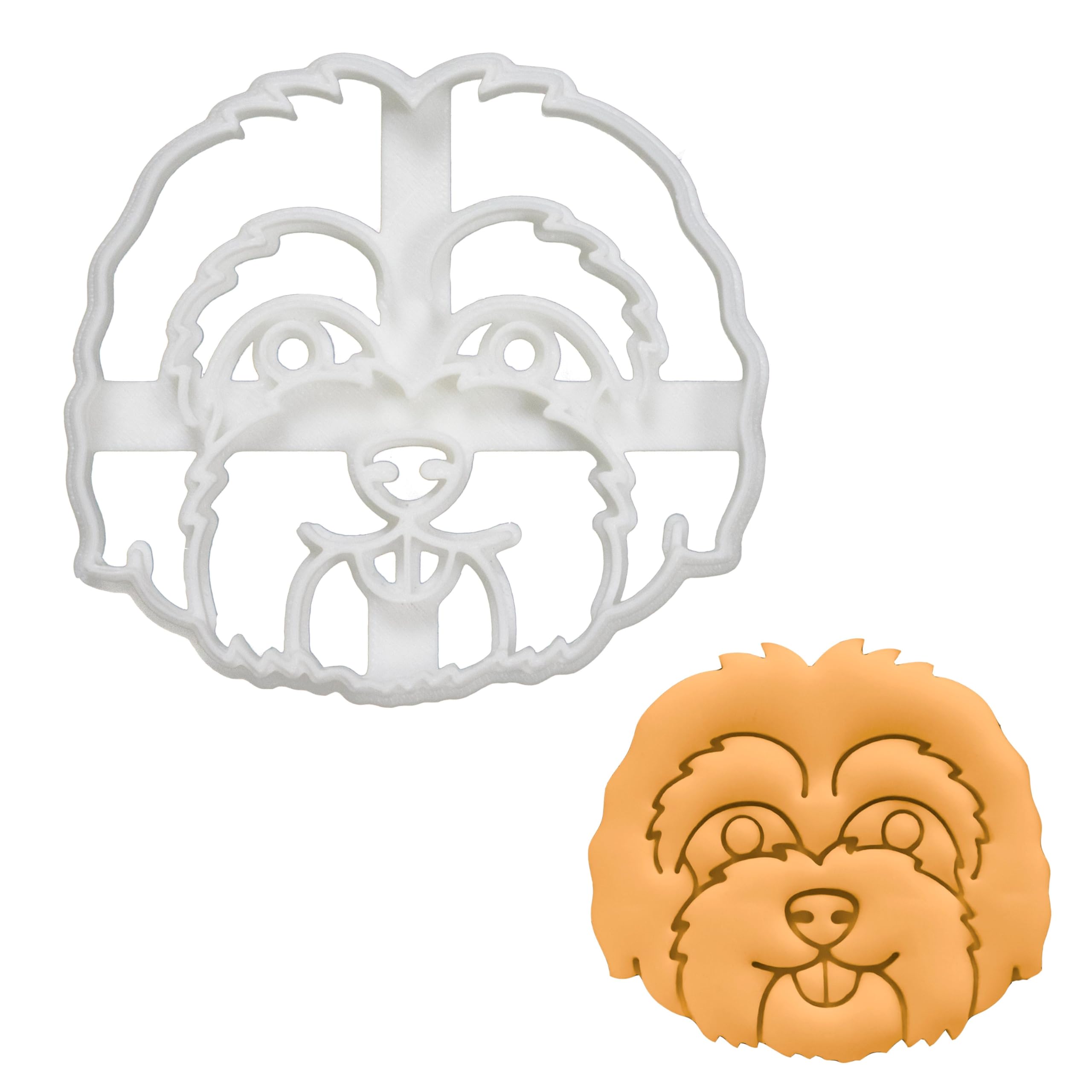 BAKERLOGY Maltipoo Face Cookie Cutter - Detailed Biscuit Cutter Design for Baking and Crafts, Ideal on Fondant, Dough, Clay