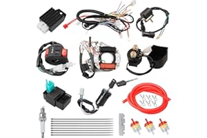 HOOUP Wiring Harness Kit Stator CDI Box Ignition Coil Voltage Regulator Rectifier for 50cc 110cc 125cc Tao Tao Coolster Apollo Kazuma Sunl Chinese ATV Quad Kids Four Wheeler 4 Stroke Engine Parts