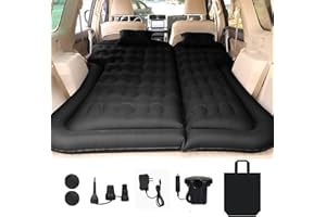 SUV Inflatable Backseat Air Mattress | 4-Inch Thick Inflatable Car Bed with 12V Fast Pump, Pillows & Bag | Fits Back Seat Are
