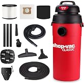 Shop-Vac 5 Gal 5.5 HP Wet/Dry Vacuum, Wall Mount, 9522236 | 2 Separate Hoses(18ft +7ft), 14 Attachments &amp; Accessories, Compact &amp; Portable, Ideal for Garage, Car, Workshop &amp; Jobsite